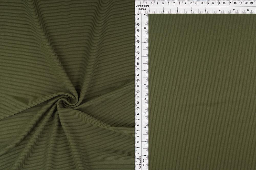 KNT4114 / OLIVE VINTAGE / 87%POLY 13%SPAN 2x1 YUMMY RIB SOLID