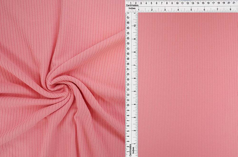 KNT4151 / ROSE / 87%POLY 13%SPAN 4X2 YUMMY RIB SOLID