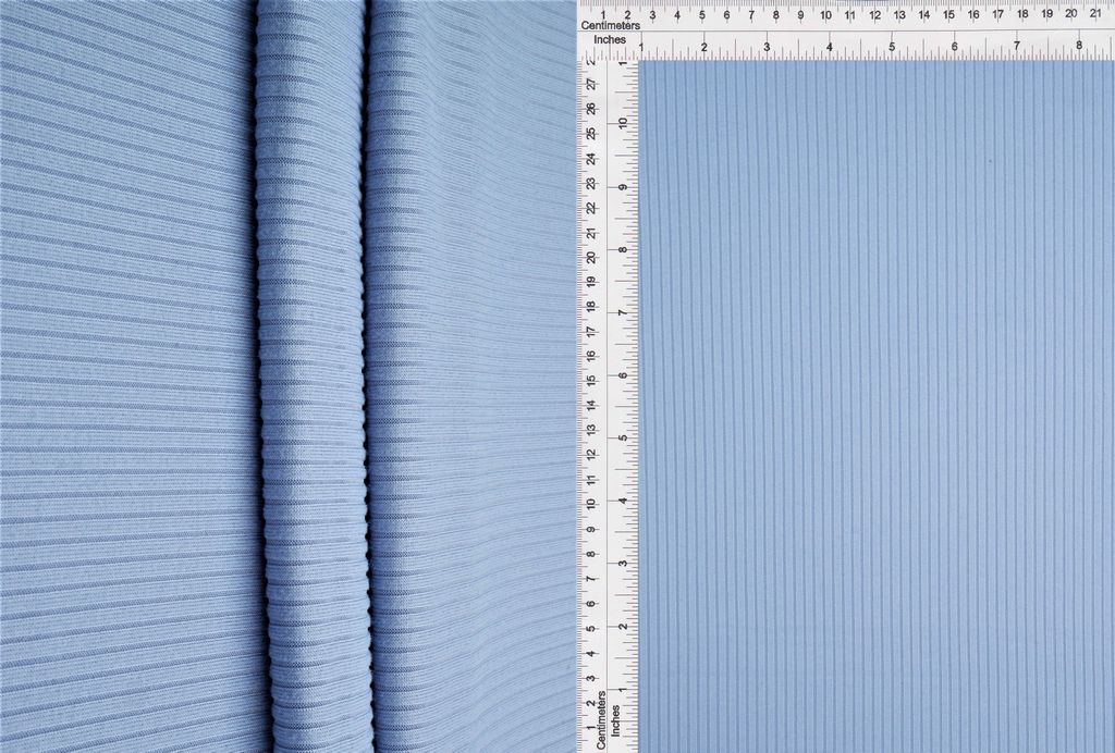 KNT4151 / BLUE / 87%POLY 13%SPAN 4X2 YUMMY RIB SOLID