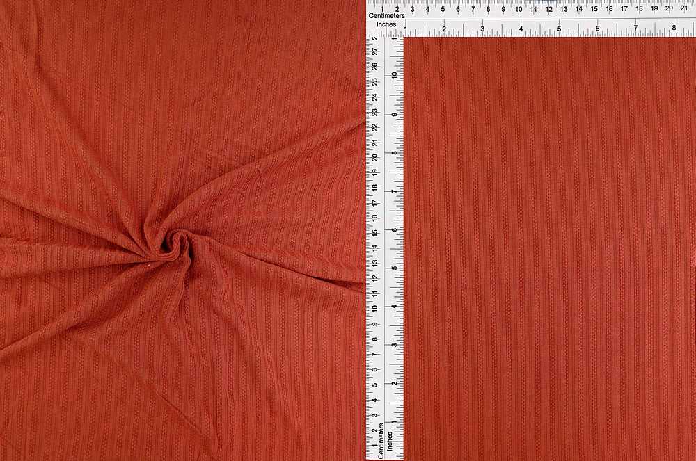 KNT4191 / RUST / 96%RAY 4%SPAN R/SP POINTELLE RIB SOLID