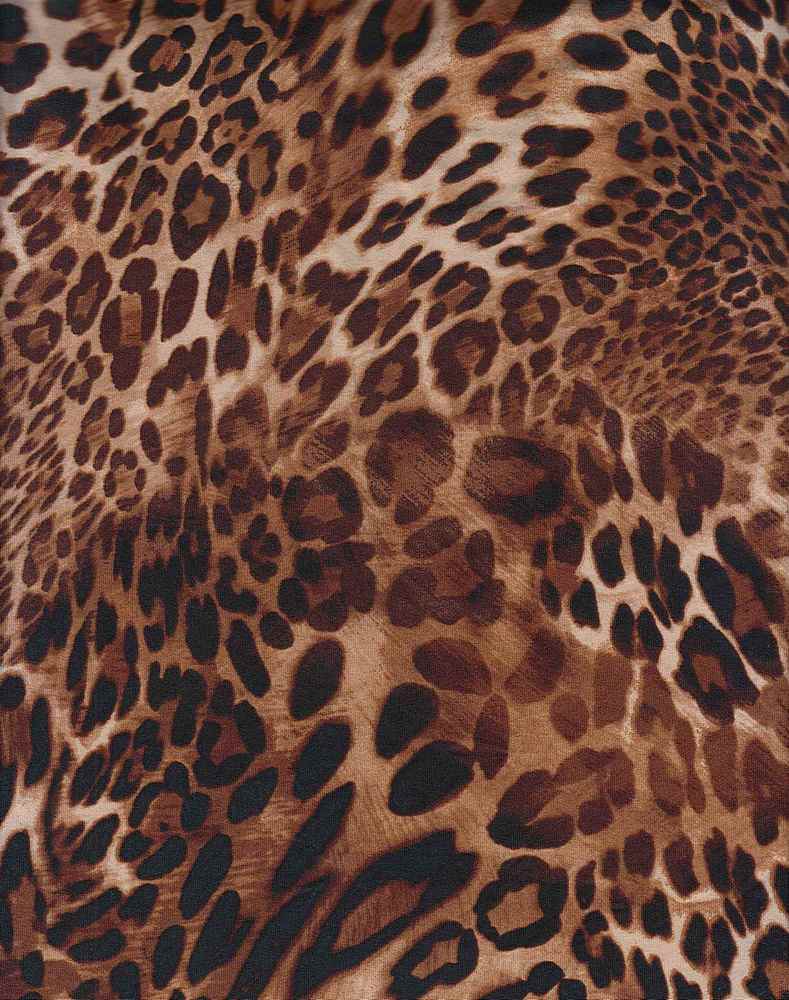 KNT2100-SE20139 / BROWN 2 / 96%POLY 4%SPAN DTY BRUSHED ANIMAL PRINT