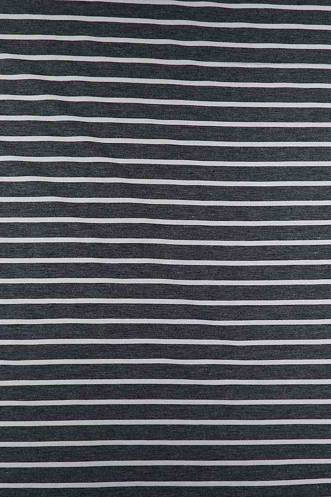KNT1374-DU1265 / BLACK/IVORY / 90%POLY 7%RAYON 3%SPAN FRENCH TERRY  STRIPE PRINT