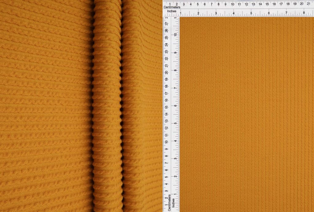 KNT4204 / MUSTARD / 77%POLY 18%RAY 5%SPAN DOUBLE KNIT COZY