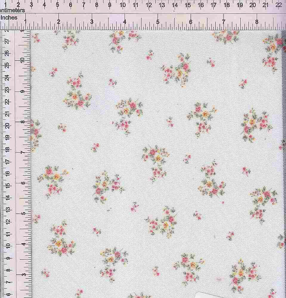 MESH-DU1494 / IVORY / 93%POLY 7%SPAN MESH DITSY FLORAL PRINT