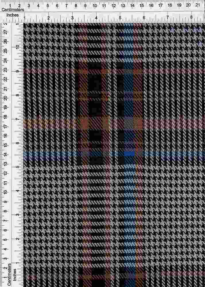 KNT4217 / BROWN/BLUE / 90%POLY 9%RAY 1%SPAN DOUBLE KNIT JACQUARD PLAID