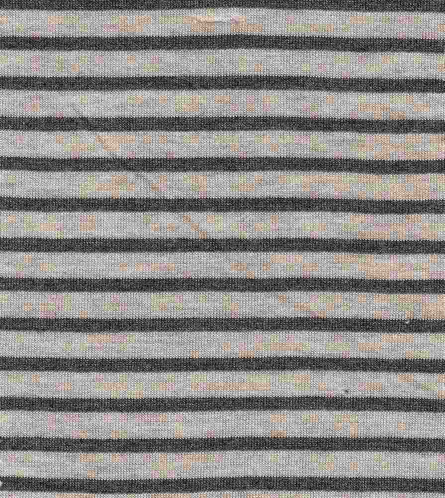 KNT4317 / OATMEAL/CHARCOAL / 96.5%RAY 3.5%SPAN Y/D JERSEY STRIPE