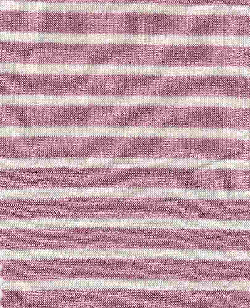 KNT4317 / MAUVE/IVORY / 96.5%RAY 3.5%SPAN Y/D JERSEY STRIPE