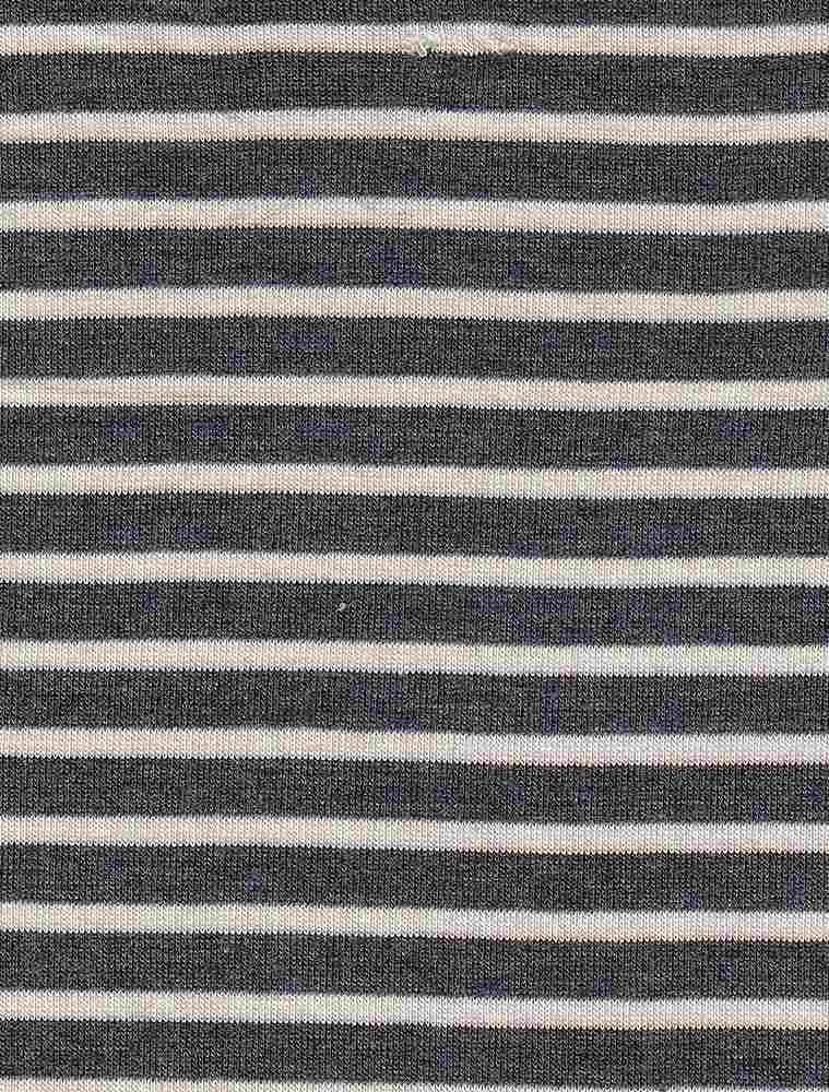 KNT4317 / H.CHARCOAL/IVORY / 96.5%RAY 3.5%SPAN Y/D JERSEY STRIPE