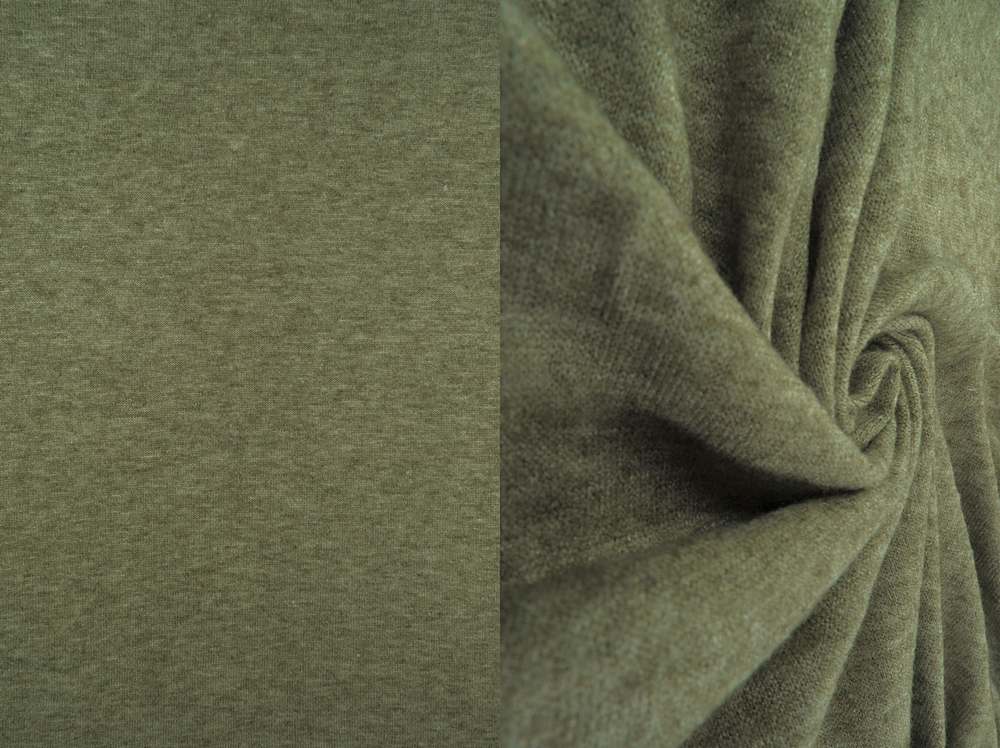 KNT3864 / OLIVE / 50%RAY 28%POLY 22%NYLON TWO-TONE SWEATER KNIT SOLID