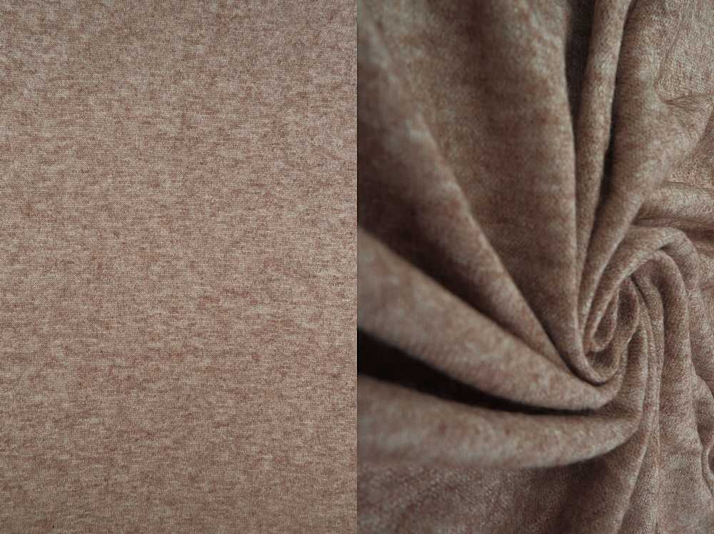 KNT3864 / CHOCOLATE BROWN / 50%RAY 28%POLY 22%NYLON TWO-TONE SWEATER KNIT SOLID