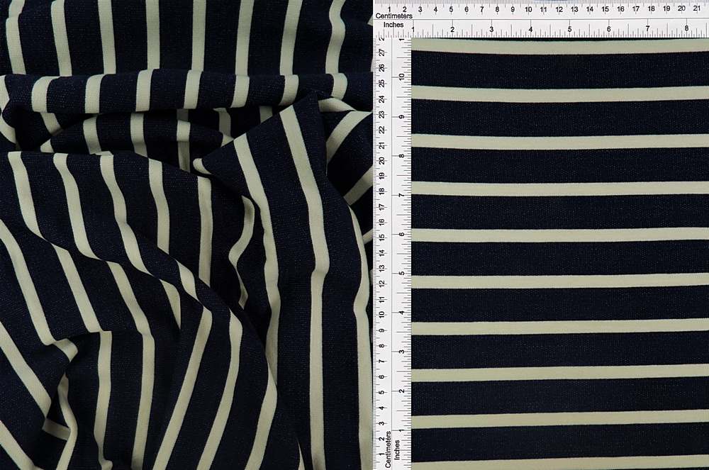 KNT4025 / INDIGO/IVORY / 97%RAY 3%SPAN BABY FRENCHTERRY LOOP-BRSH H STP Y/D