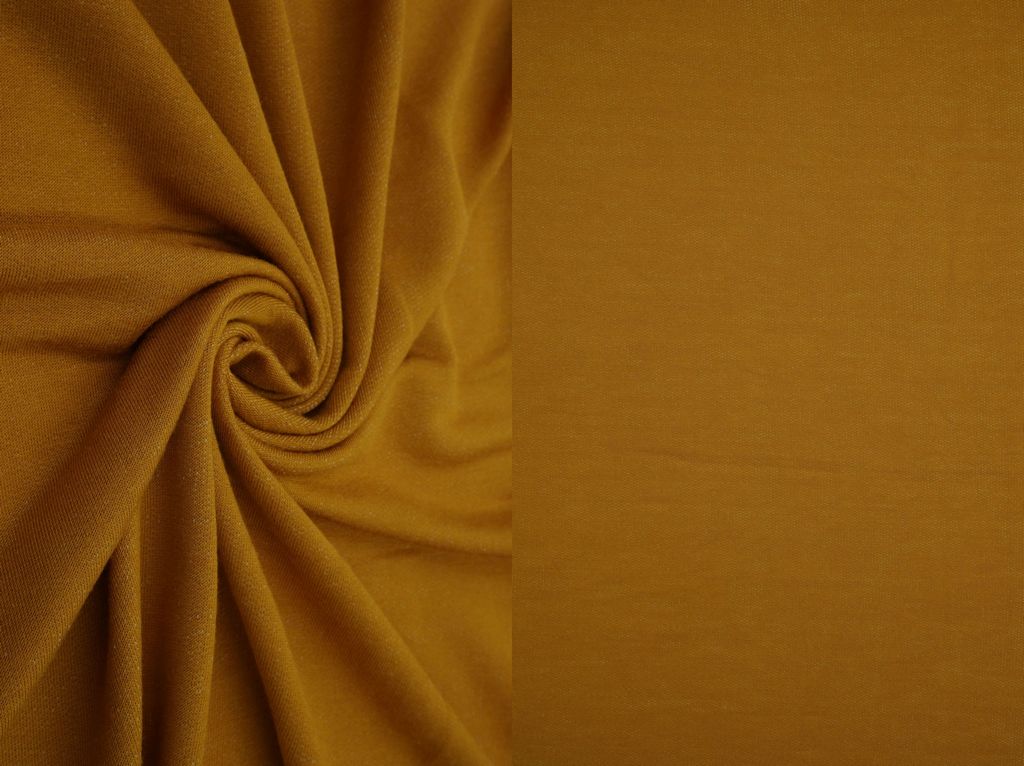 KNT3801 / MUSTARD / 69%RAYON 27%POLY 4%SPAN BABY FRENCH TERRY SOLID