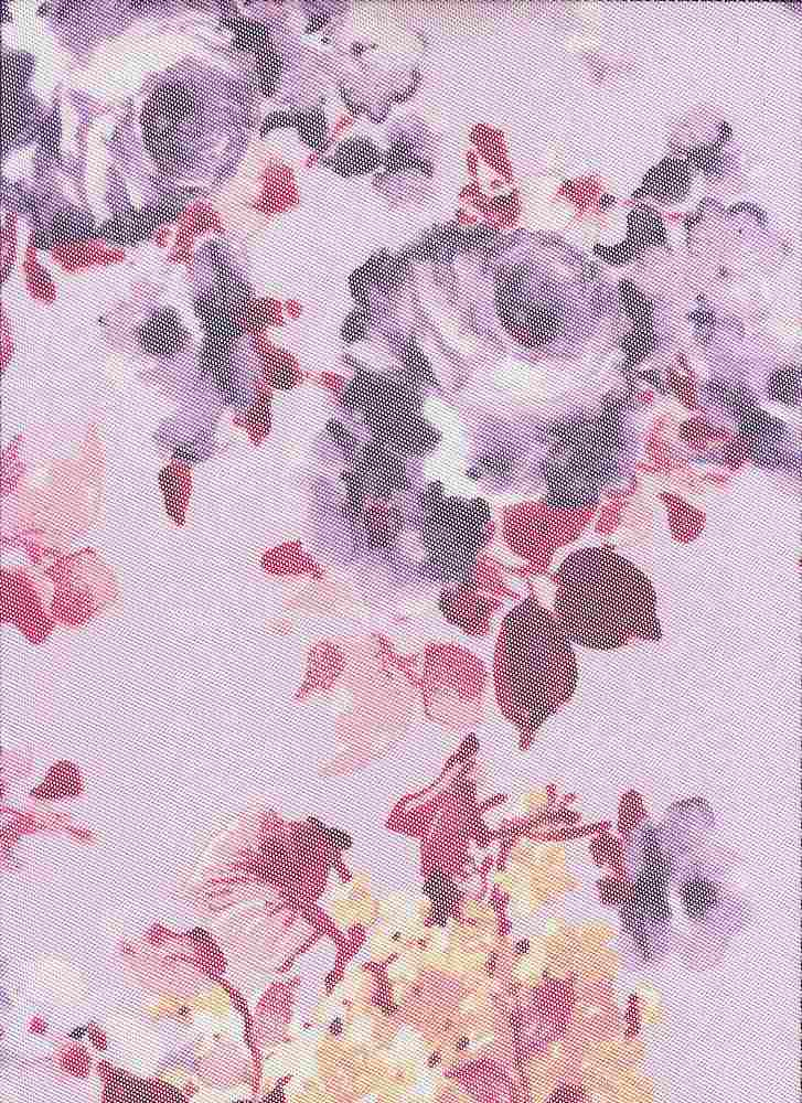 MESH-SE60401 / LILAC / 92%POLY 8%SPAN MESH FLORAL PRINT