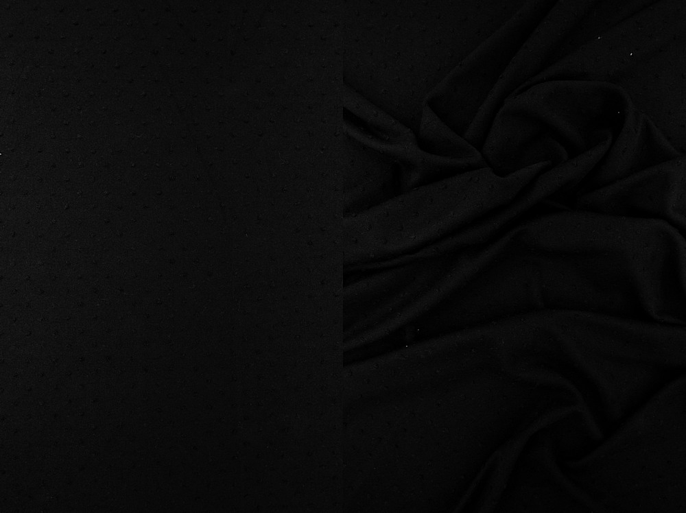 KNT4225 / BLACK / 77%POLY 23%RAY KNIT JACQUARD SWISS DOT