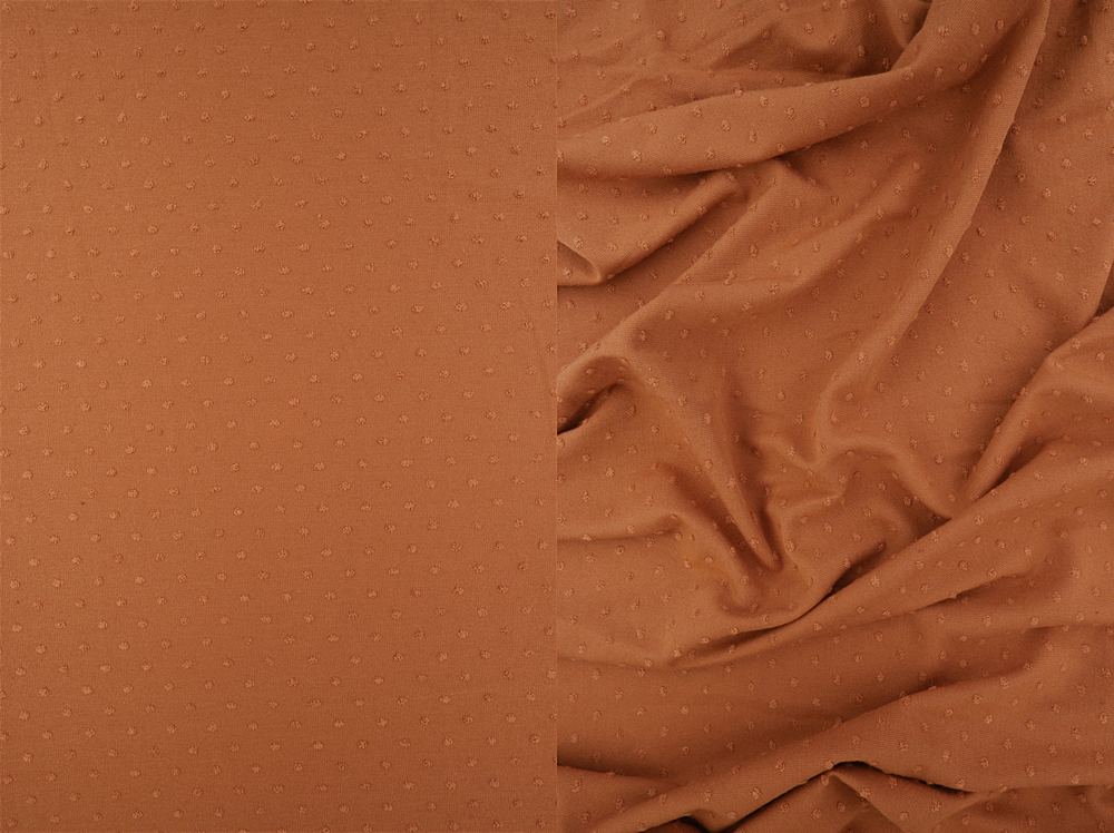 KNT4225 / CAMEL / 77%POLY 23%RAY KNIT JACQUARD SWISS DOT