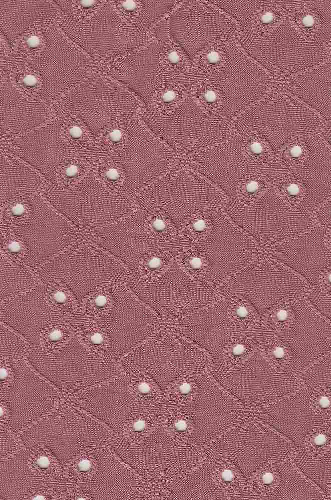 KNT4187 / MAUVE / 97%POLY 3%SPAN DTY KNIT JACQUARD EYELET
