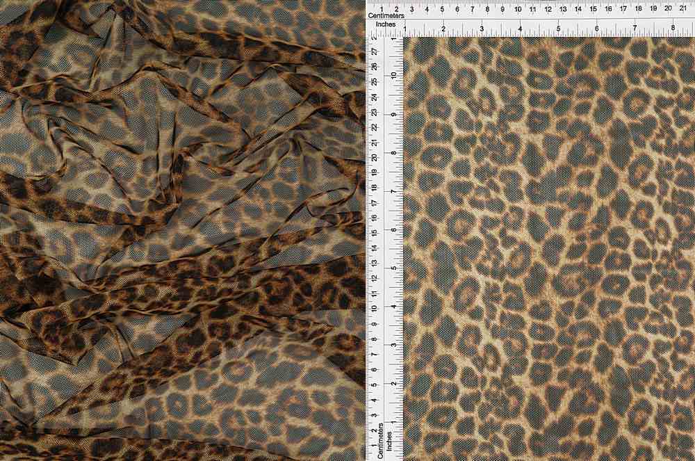MESH-SE20351 / BROWN / 90%POLY 10%SPAN MESH ANIMAL PRINT