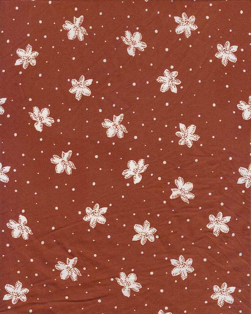 KNT2100-Q91217 / RUST / 96%POLY 4%SPAN DTY BRUSHED DITSY FLORAL PRINT