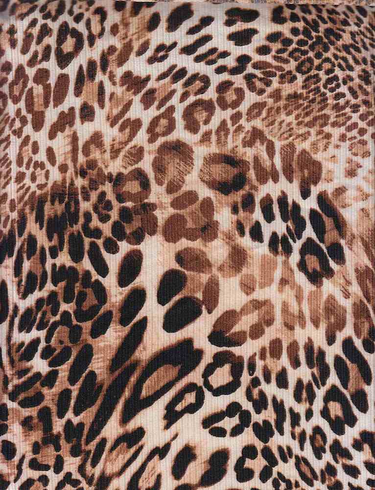 KNT3422-SE20139 / TAN NEW / 87%POLY 13%SPAN 4X2 YUMMY RIB ANIMAL PRINT