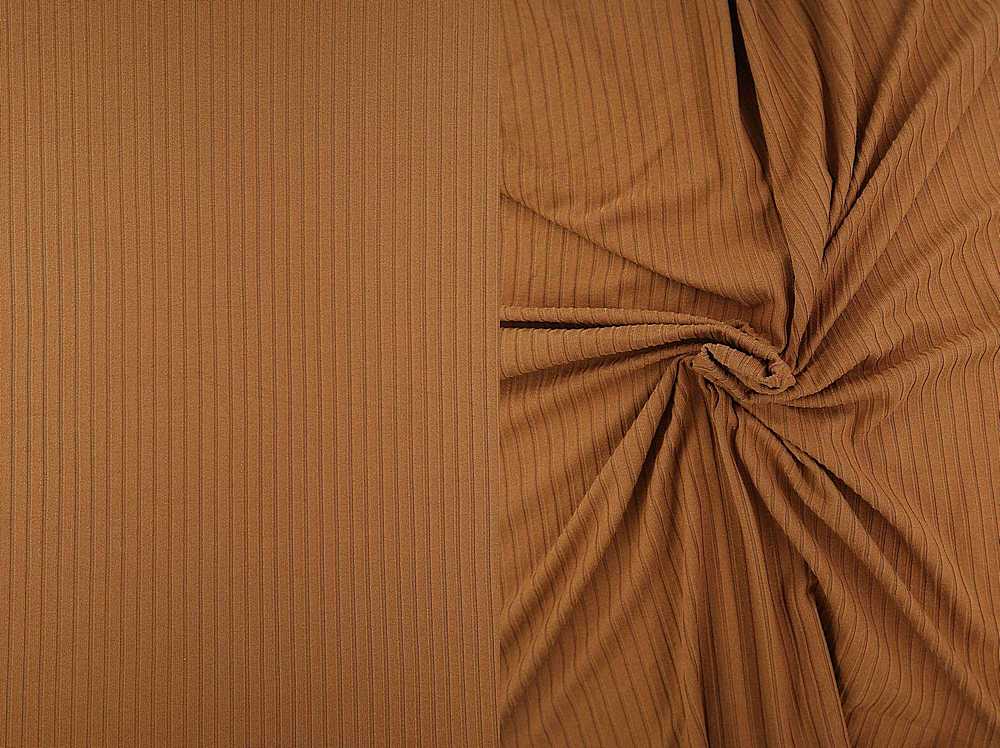 KNT4135 / CARAMEL / 87%POLY 13%SPAN 8X3 YUMMY RIB SOLID
