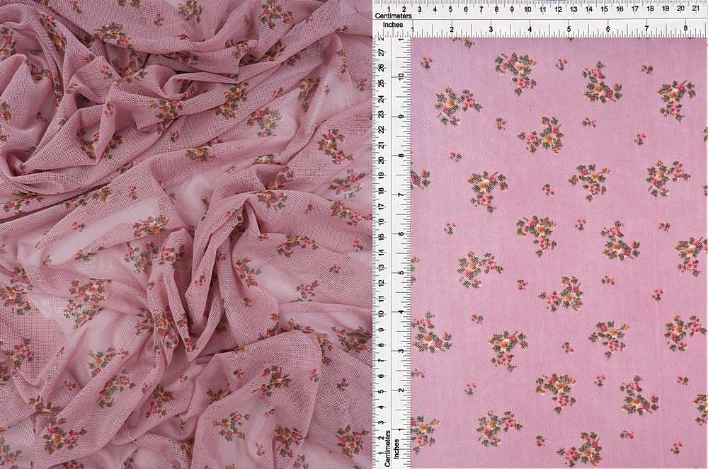 MESH-DU1494 / MAUVE / 97%POLY 3%SPAN MESH DITSY FLORAL PRINT