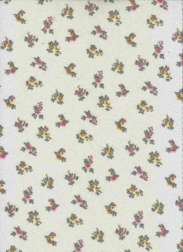 MESH-SR70207 / IVORY / 97%POLY 3%SPAN MESH DITSY FLORAL PRINT