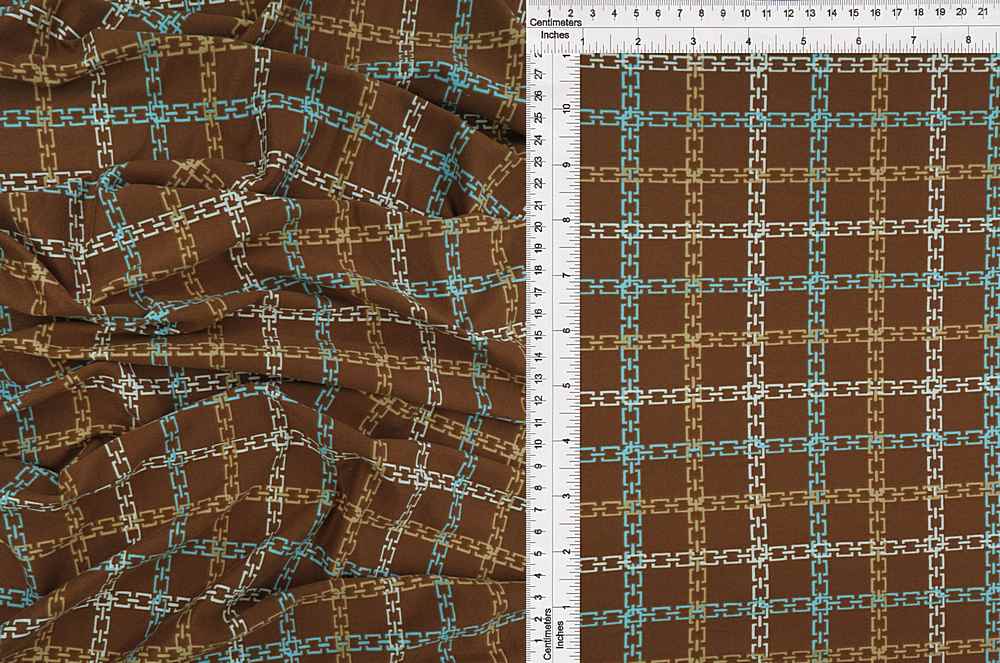 KNT2100-MS10074 / BROWN / 96%POLY 4%SPAN DTY BRUSH CHAIN PRINT