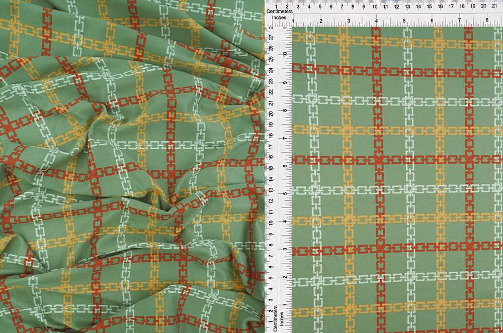 KNT2100-MS10074 / SAGE / 96%POLY 4%SPAN DTY BRUSH CHAIN PRINT