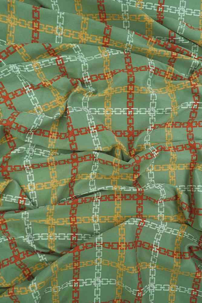 KNT2100-MS10074 / SAGE / 96%POLY 4%SPAN DTY BRUSH CHAIN PRINT