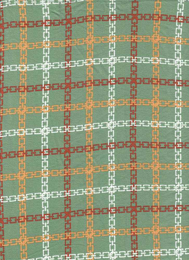 KNT2100-MS10074 / SAGE / 96%POLY 4%SPAN DTY BRUSH CHAIN PRINT