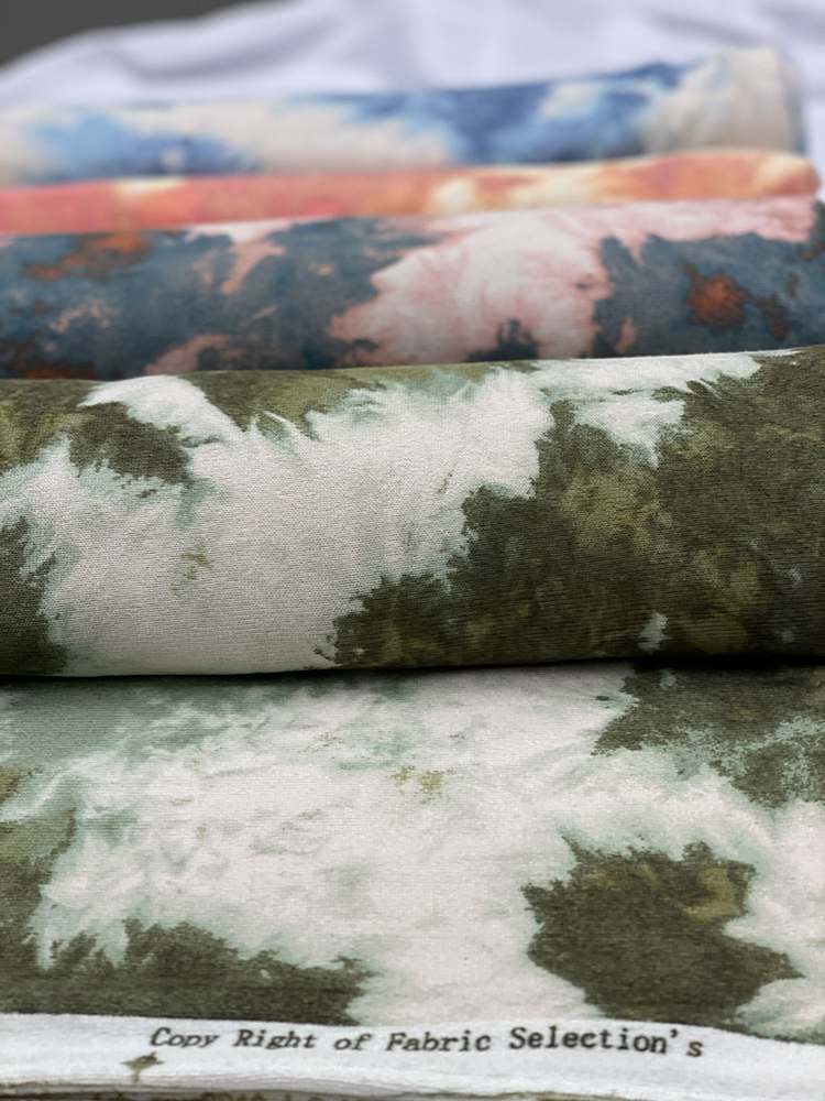 KNT4038-Q90944 / DENIM / 96%POLY 4%SPAN SUPER SOFT HACCI TIE DYE PRINT