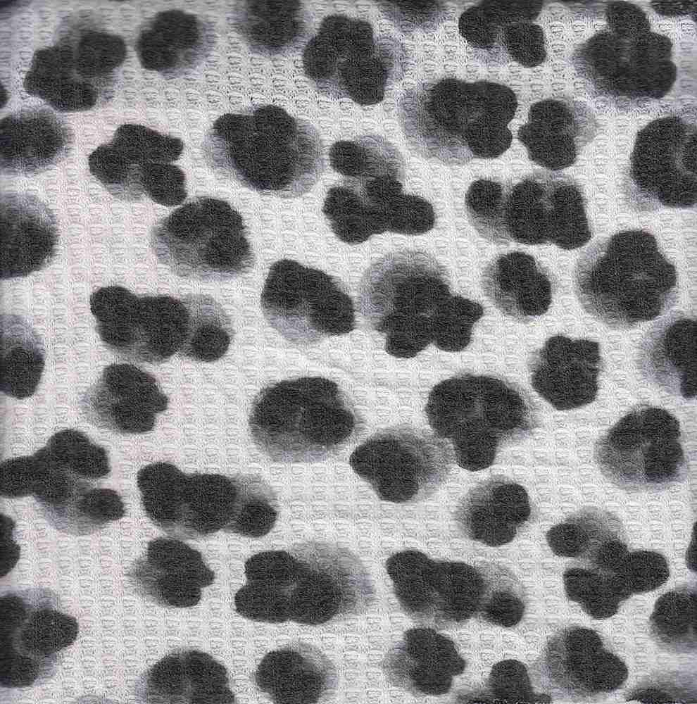KNT3814-Q90523 / IVORY / 70%POLY 28%RAYON 2%SPAN WAFFLE BRUSHD ANIMAL PRINT
