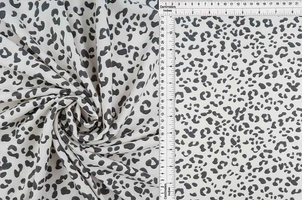 KNT1374-SE10335 / GREY / 90%POLY 7%RAYON 3%SPAN FRENCH TERRY ANIMAL PRINT