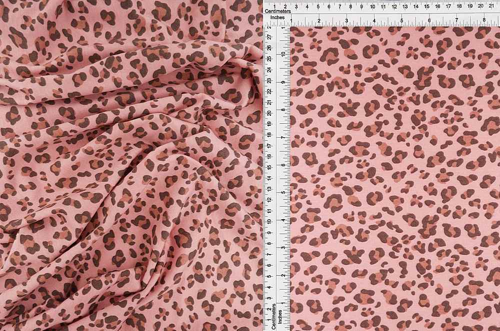KNT1374-SE10335 / DUSTY ROSE / 83%P 14.5%R 2.5%SPAN FRENCH TERRY ANIMAL PRINT