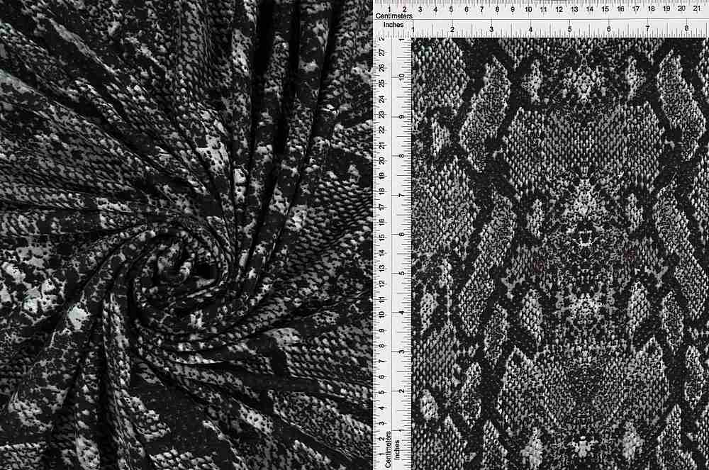 KNT2100-MS19115 / GREY / 96%POLY 4%SPAN DTY BRUSH SNAKE SKIN PRINT ANIMAL
