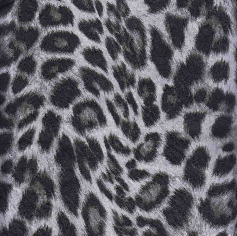 KNT2100-SE20352 / GREY / 96%POLY 4%SPAN DTY BRUSHED ANIMAL PRINT