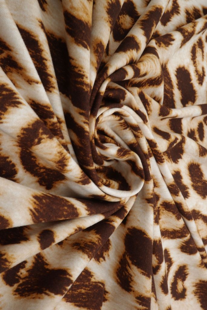 KNT2100-SE20352 / TAUPE / 96%POLY 4%SPAN DTY BRUSHED ANIMAL PRINT