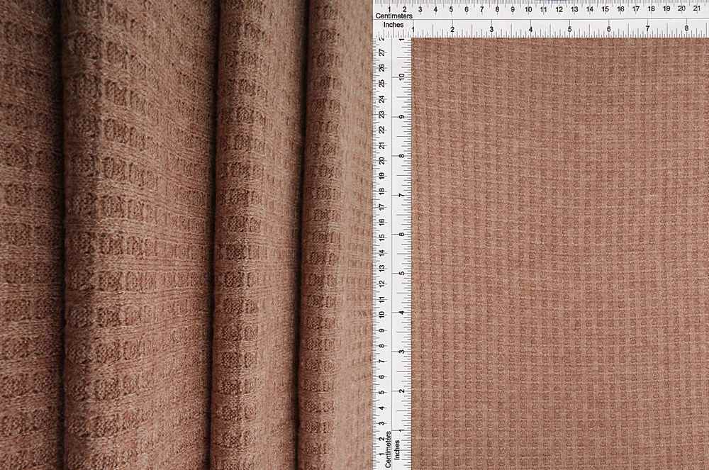 KNT4341 / TAUPE / 49%RAY 26%POLY 22%NYLON 3%SPAN MELANGE WAFFLE