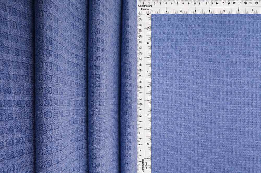 KNT4341 / DENIM BLUE / 49%RAY 26%POLY 22%NYLON 3%SPAN MELANGE WAFFLE