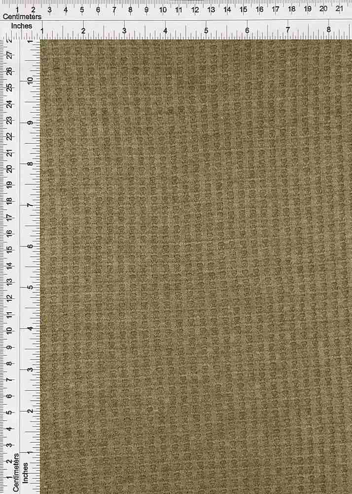 KNT4341 / OLIVE / 49%RAY 26%POLY 22%NYLON 3%SPAN MELANGE WAFFLE