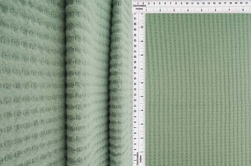 KNT3814 / SEAFOAM / 70%POLY 28%RAYON 2%SPAN WAFFLE BRUSHED SOLID
