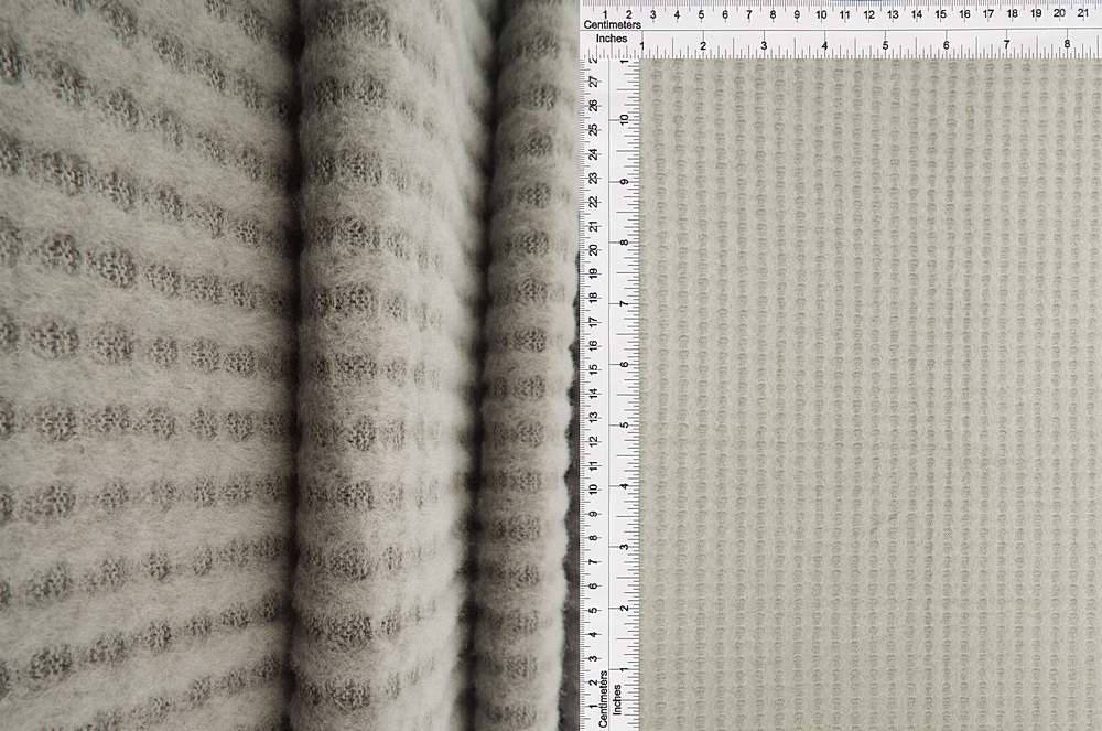 KNT3814 / GREY / 89%POLY 9%RAYON 2%SPAN WAFFLE BRUSHED SOLID