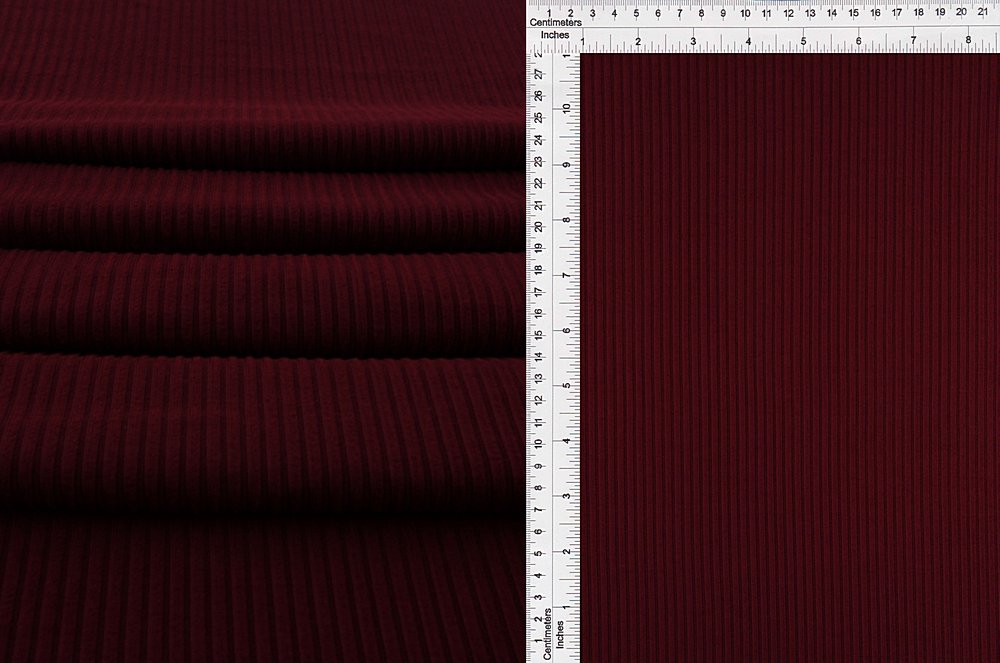 KNT4352 / BURGUNDY / 84%POLY 16%SPAN 4X2 HEAVY YUMMY RIB SOLID