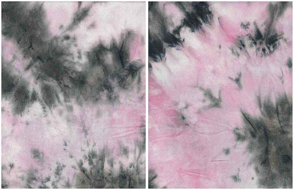 KNT4354 / PINK/BLACK / 96%POLY 4%SPAN BRUSH TIE DYE SWEATER