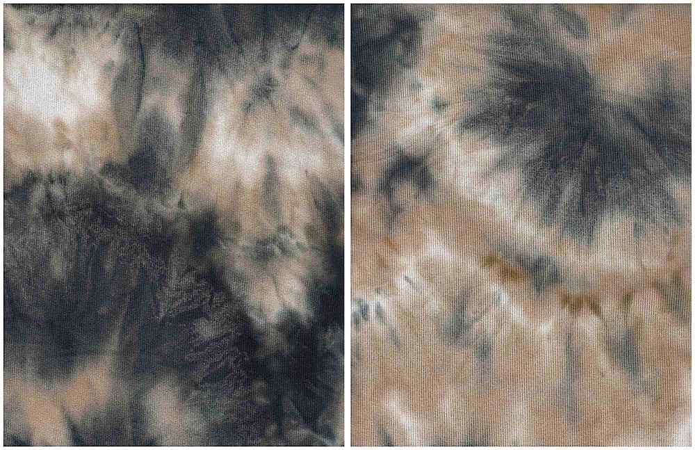 KNT4354 / TAN/BLACK / 96%POLY 4%SPAN BRUSH TIE DYE SWEATER