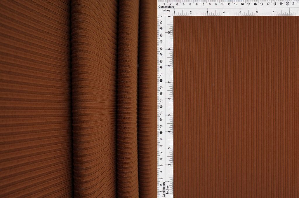 KNT4151 / GINGERBREAD / 87%POLY 13%SPAN 4X2 YUMMY RIB SOLID