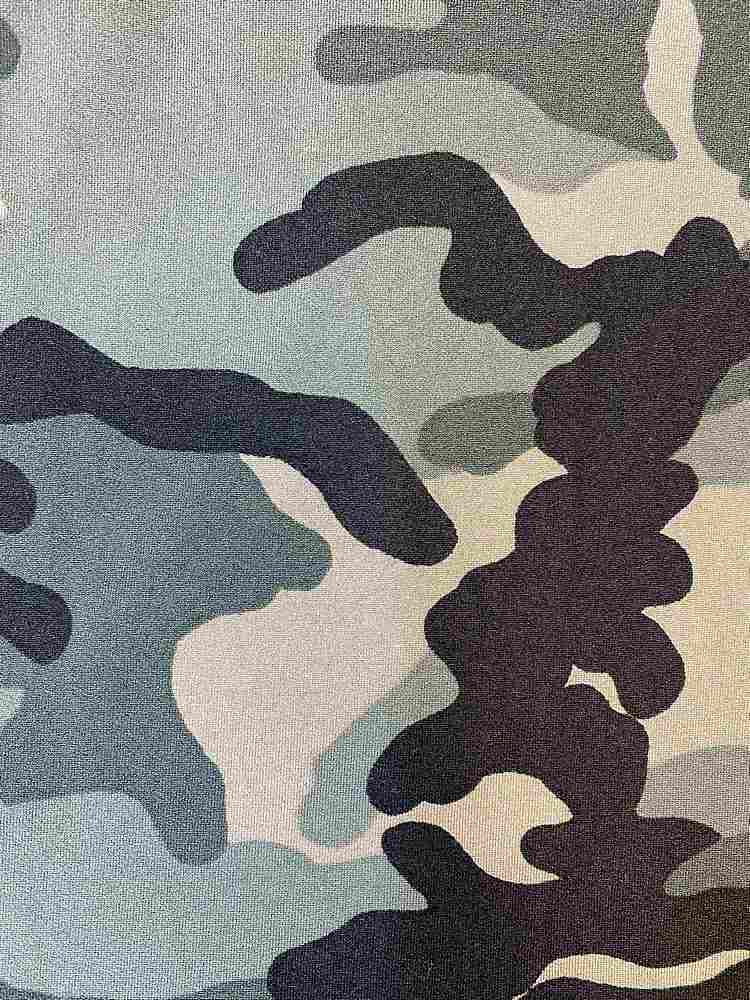 KNT2100-SE71178 / TEAL / 96%POLY 4%SPAN DTY BRUSHED CAMOUFLAGE PRINT