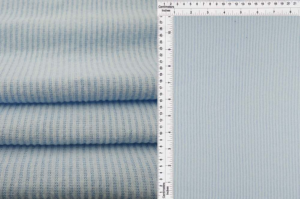 KNT3855 / BLUE LT SD / 76%RAY 21%POLY 3%SPAN 2X2 BRUSHED RIB SOLID SWEATER