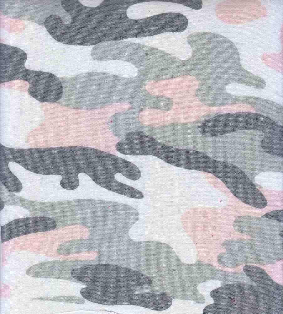 KNT1374-Q90320 / BLUSH / 90%POLY 7%RAY 3%SPAN FRENCH TERRY CAMO PRINT