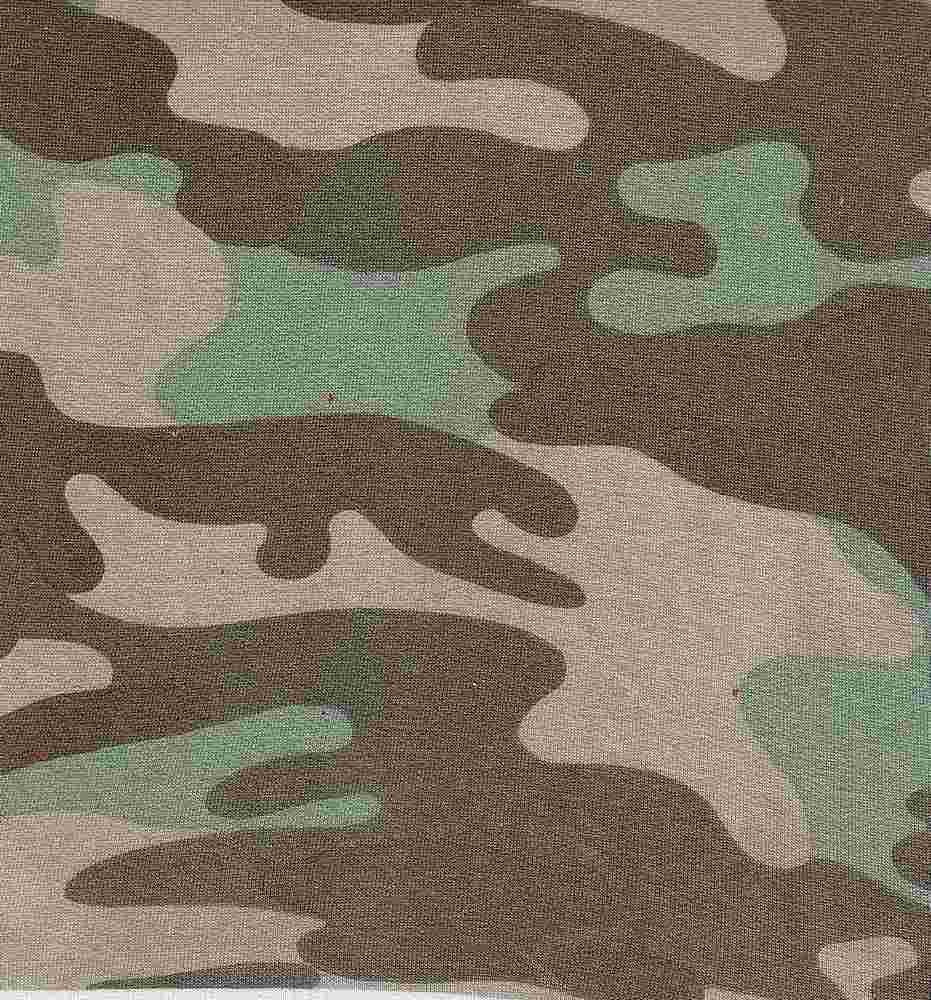 KNT1374-Q90320 / MOSS / 90%POLY 7%RAY 3%SPAN FRENCH TERRY CAMO PRINT